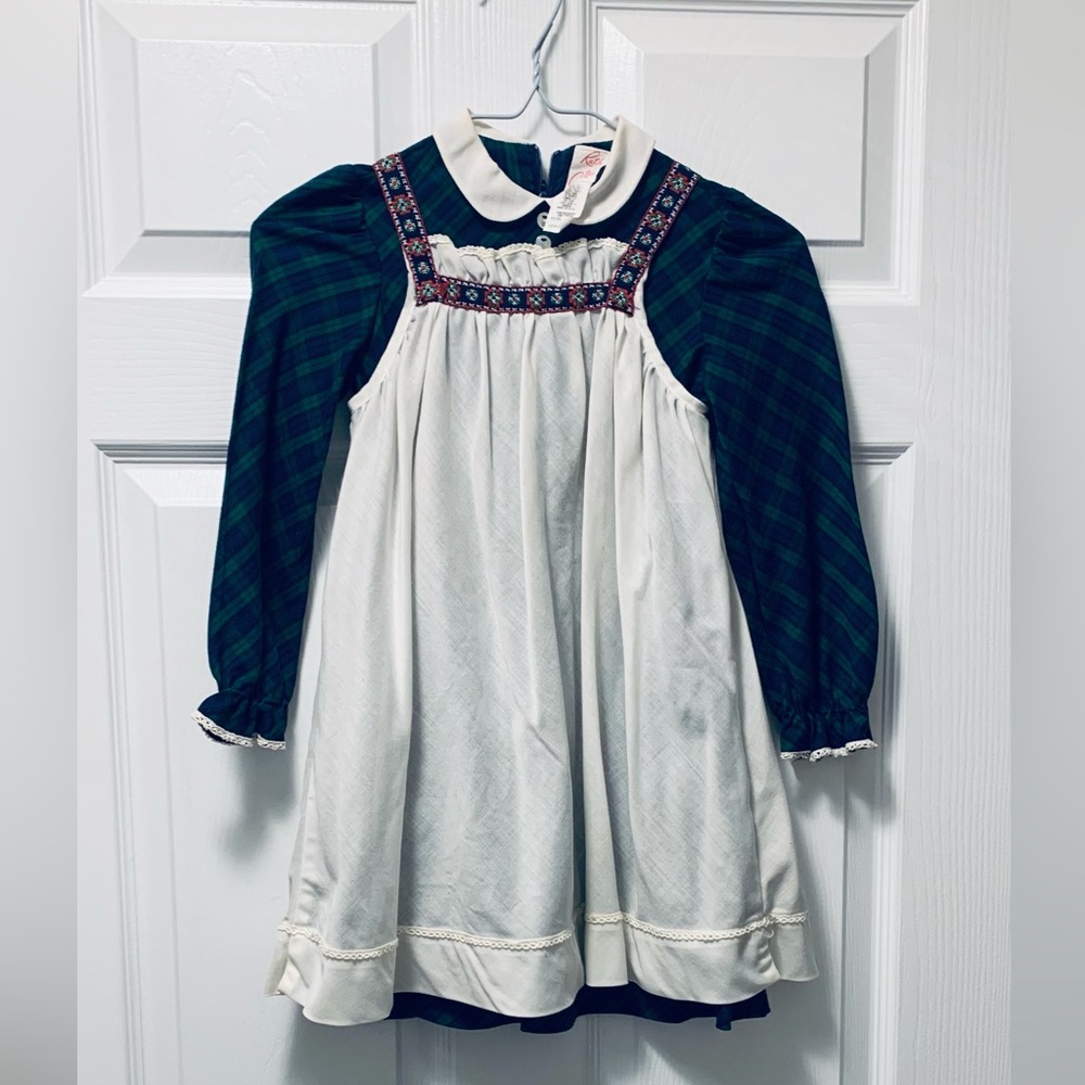 Ruth of Carolina Girls Pinafore Dress, Size 6, Two Pieces